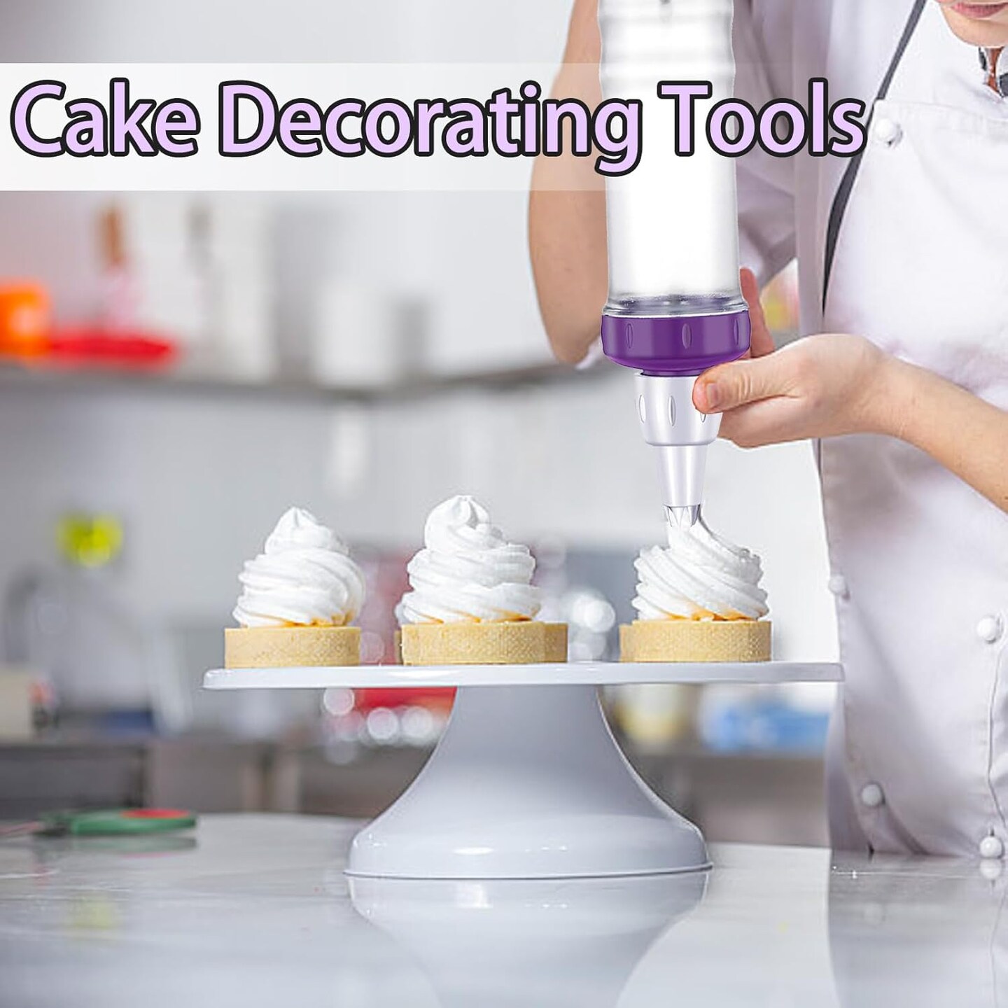 Dessert Decorating Syringe Set, Icing Piping Kit with 5 Piping Icing Nozzles Cake Decorating Tools Frosting Piping Kit Cupcake Decorating Kit Icing Gun