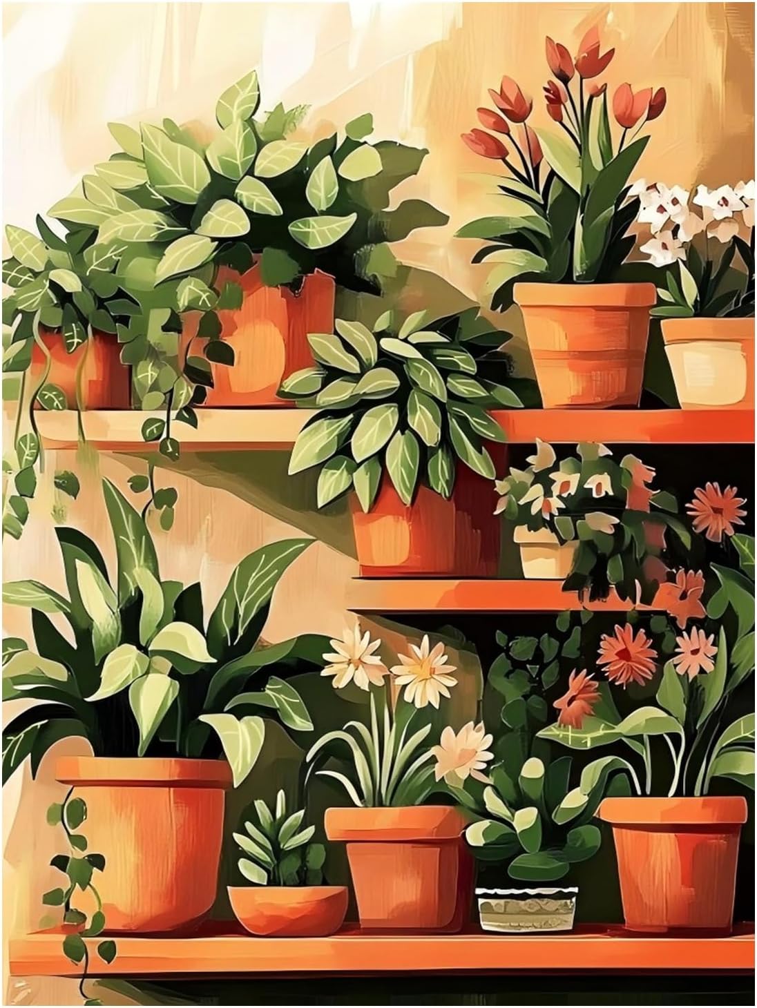 6 Packs Paint by Numbers Kit for Adults,Coffee DIY Acrylic Oil Painting Paint by Numbers Kits on Canvas,Adults Paint by Numbers Kits Drawing Paintwork for Home Decor 9.8x13.8inch