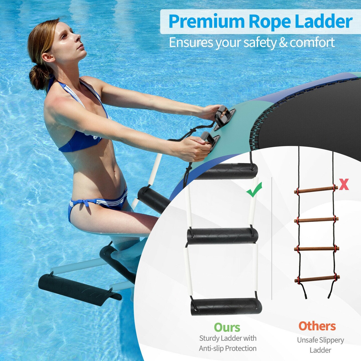 PVC Inflatable Water Trampoline with Large Bouncing Area