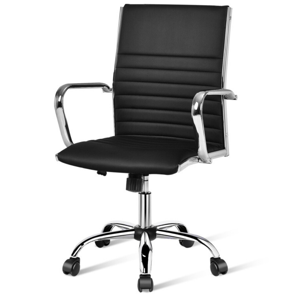PU Leather Ergonomic Office Chair with Swivel, Rocking, Armrests and 330 lbs Capacity