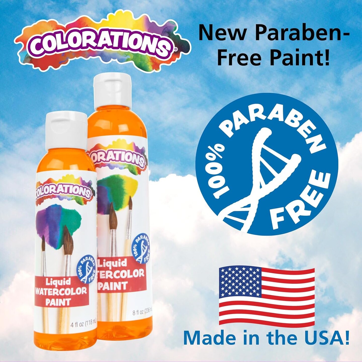 Classic Colors Liquid Watercolor Paint, Art Supplies, Set of 13 - 8oz Bottles in Vibrant Colors, Classroom Projects, Non-Toxic, Easy Wash, School, Craft Supply