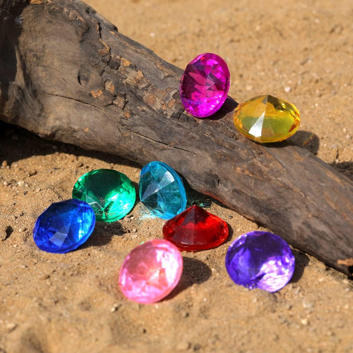 Diving gem Pool Toys Sand Toys,14 Color Diamond Treasure Chest Summer Swimming gems Pirate Diving Toy Set Underwater Swimming toyChildren&#x27;s Game Gifts for Boys and Girls(Golden)