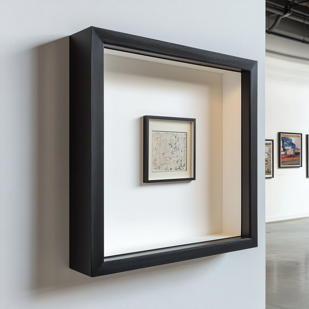 6x6 Shadow Box Frame | Deep Black Picture Frame 6 x 6 Display Case