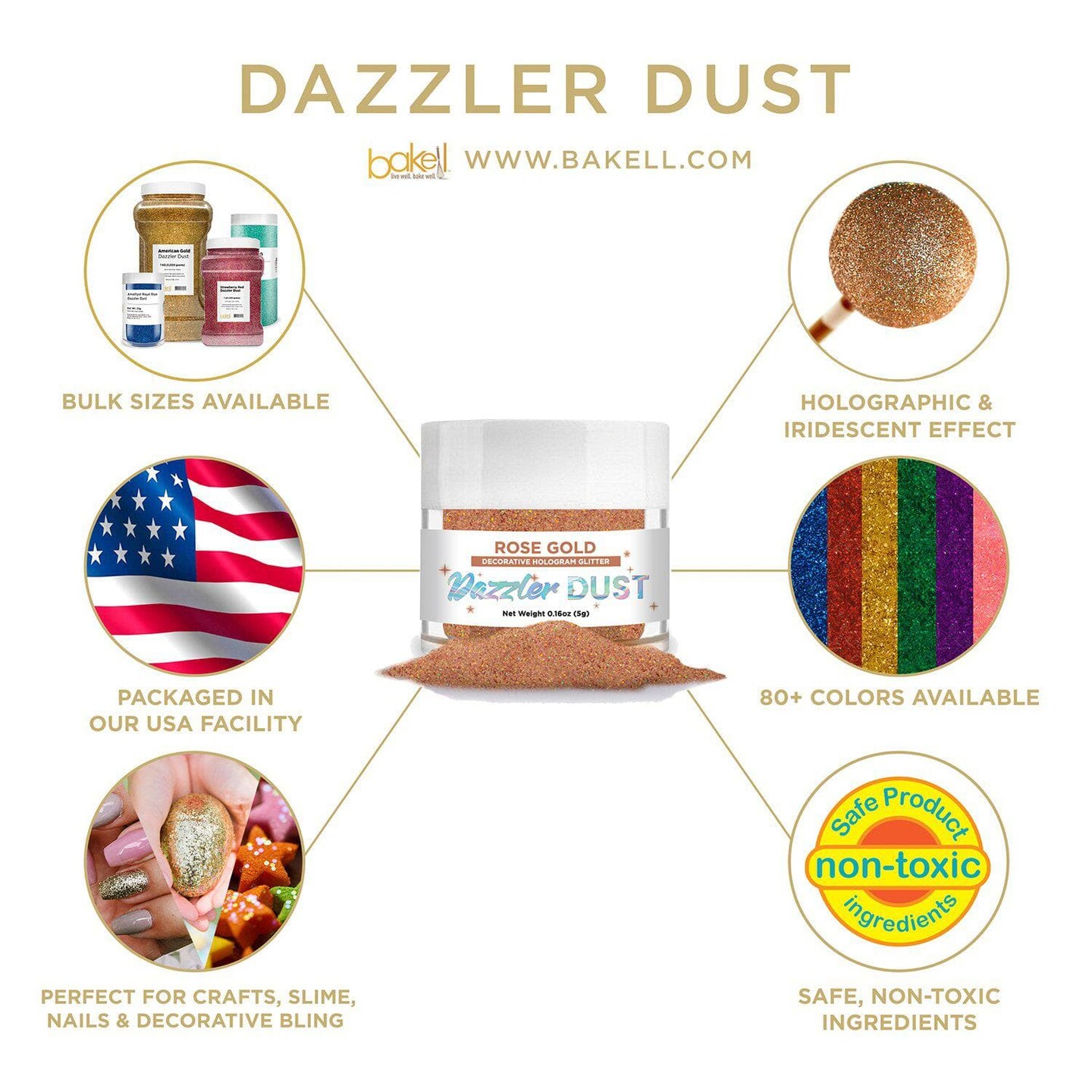 Rose Gold Dazzler Dust&#xAE; 5 Gram Jar