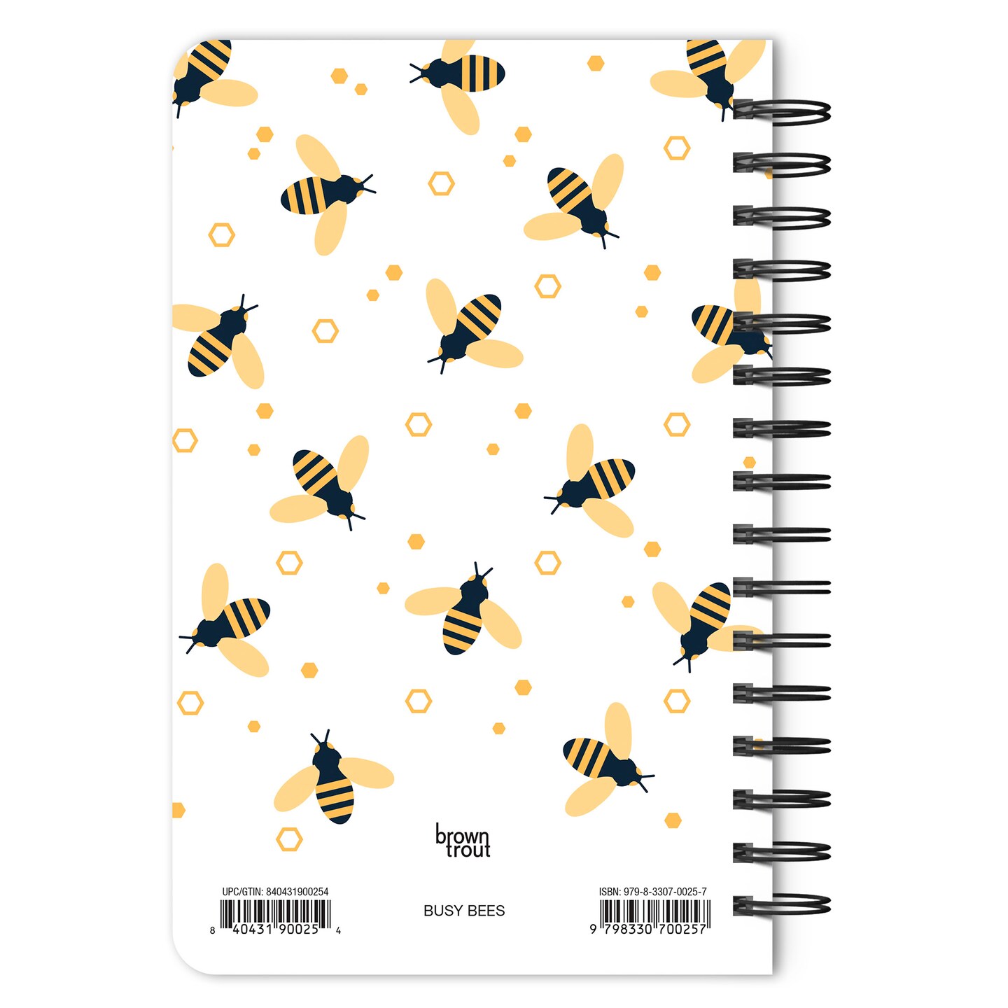 Busy Bees | 5.25x8.25 Inch Compact Wire Journal | Non-Dated | Foil Stamped Cover