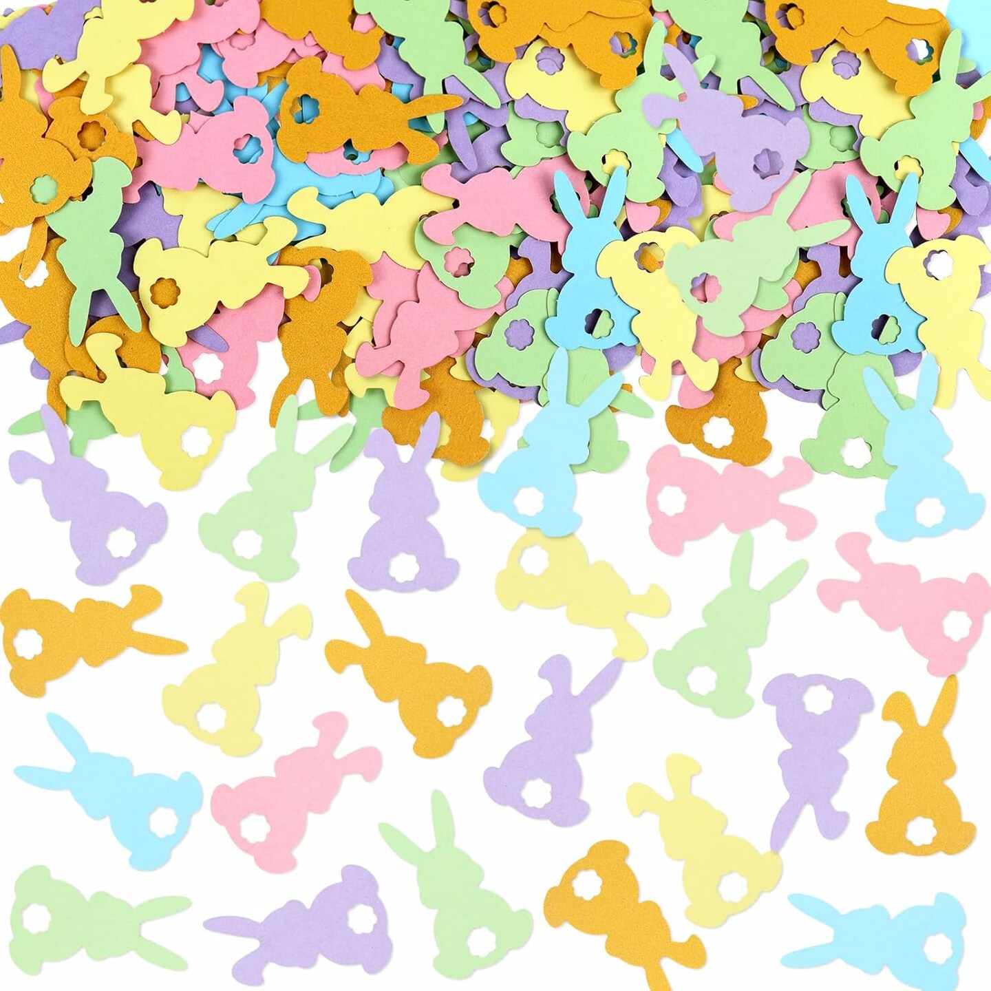 120 PCS Happy Easter Confetti Rabbit Colorful Table Decoration Confetti Baby Shower Decorations Theme Party Decorations Rabbit Purple