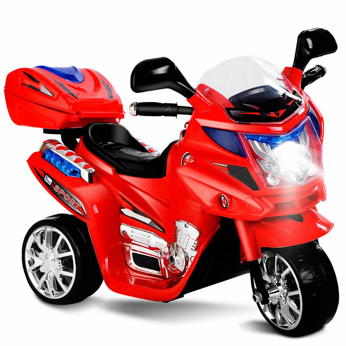 Kids Ride-On Motorcycle with Music, Lights and Rechargeable Battery