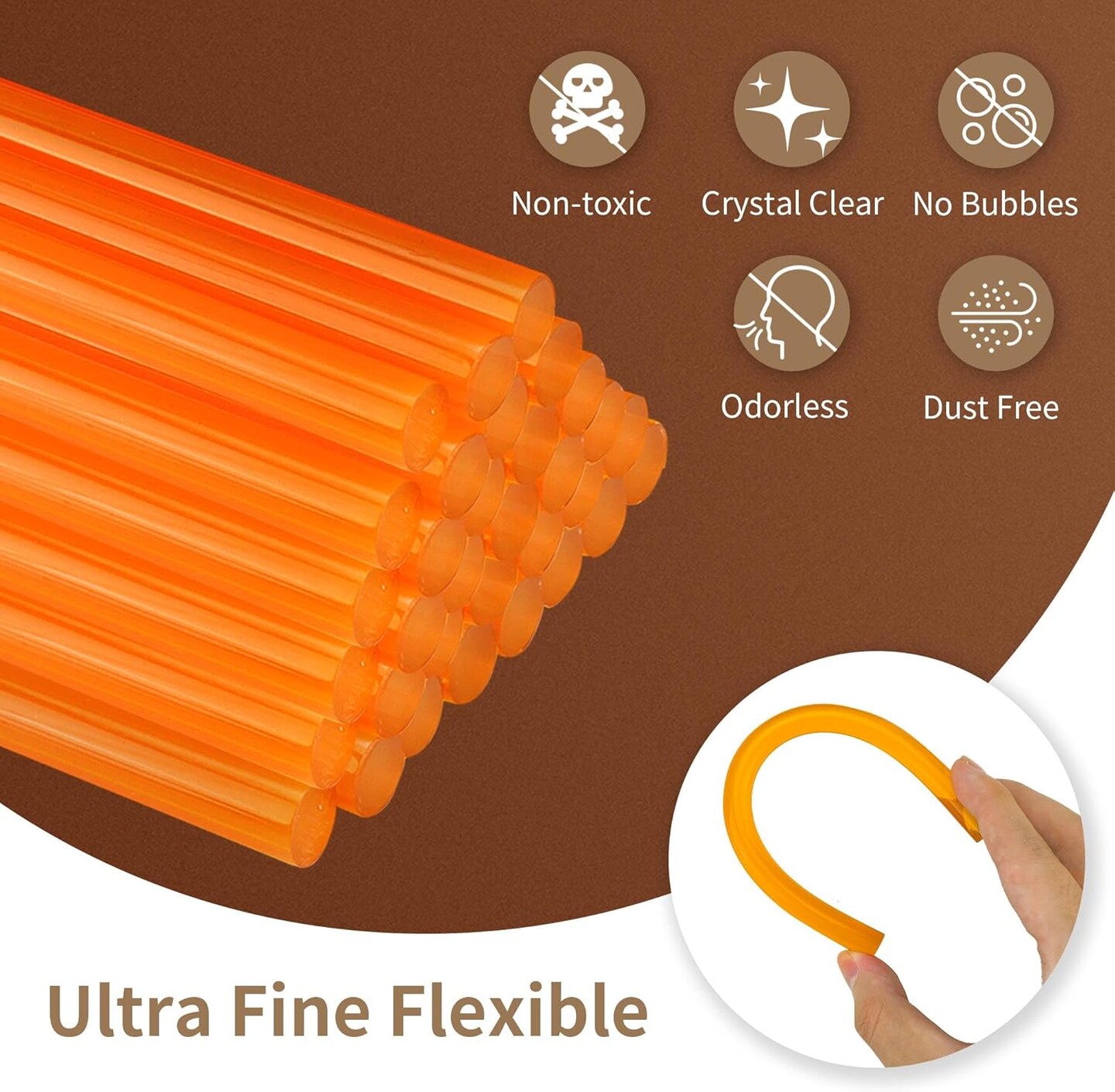 Yellow High Viscosity Hot Glue Sticks, 32 pcs, 0.43&#x27; Dia x 8&#x27; Long, for DIY, Arts, Crafts, Repairs