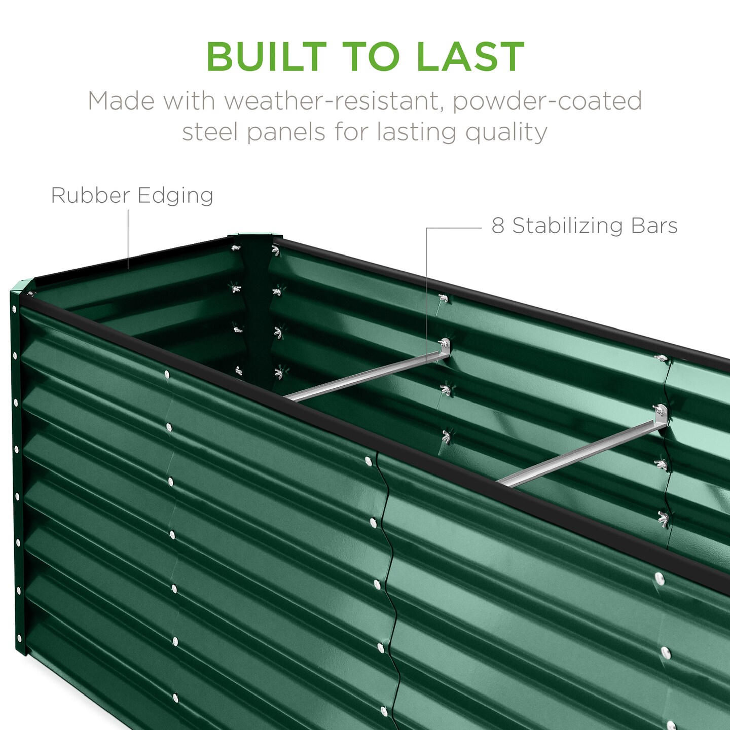 Best Choice Products 8x2x2ft Outdoor Metal Raised Garden Bed, Planter Box for Vegetables, Flowers, Herbs