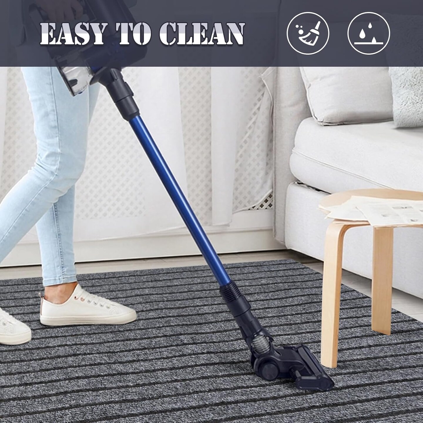 Runner Rug 2ft x 6ft Outdoor Indoor Runner Rugs with Rubber Backing Washable Rug Runner Carpet for Hallway Entryway Kitchen Bathroom Laundry Room Balcony Garage Patio