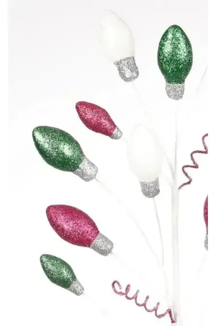 Pink Green White Christmas Light Glitter Spray 29&#x22;