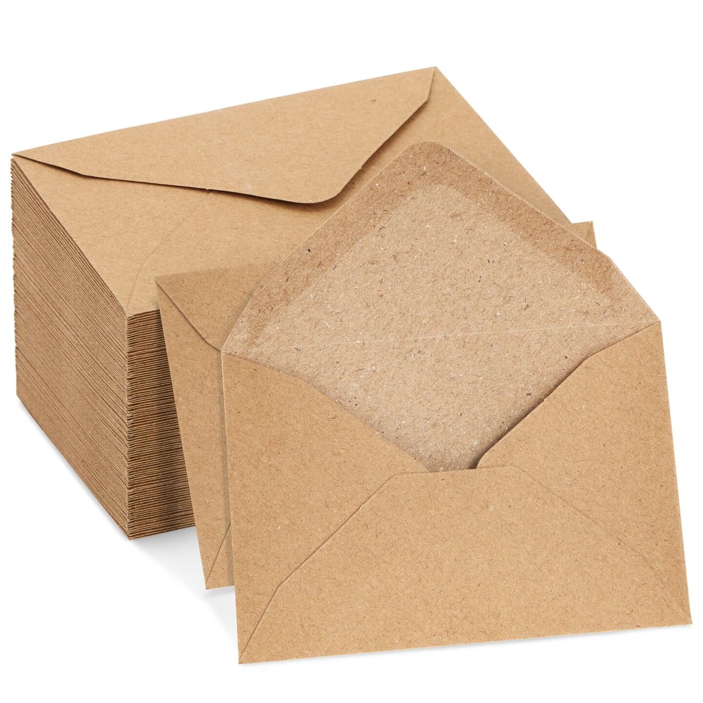 100 Count Mini Gift Card Envelopes Bulk - Brown Kraft Paper Envelopes for Business Card, Wedding RSVP, Birthday, Holiday Gift Cards (4.1x2.75 in)