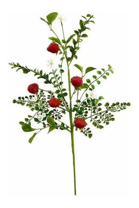 28&#x22; Strawberry &#x26; Fern Spray