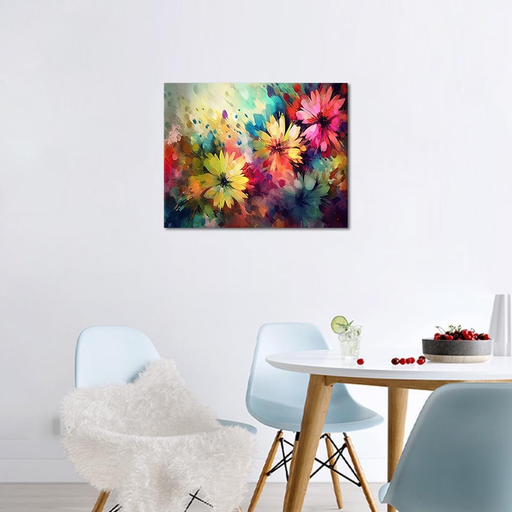 Paint by Numbers Kit for Adults Colorful Flowers Paint by Numbers for Adults Watercolor Painting Adult Paint by Number Kits on Canvas Oil Painting Art Crafts