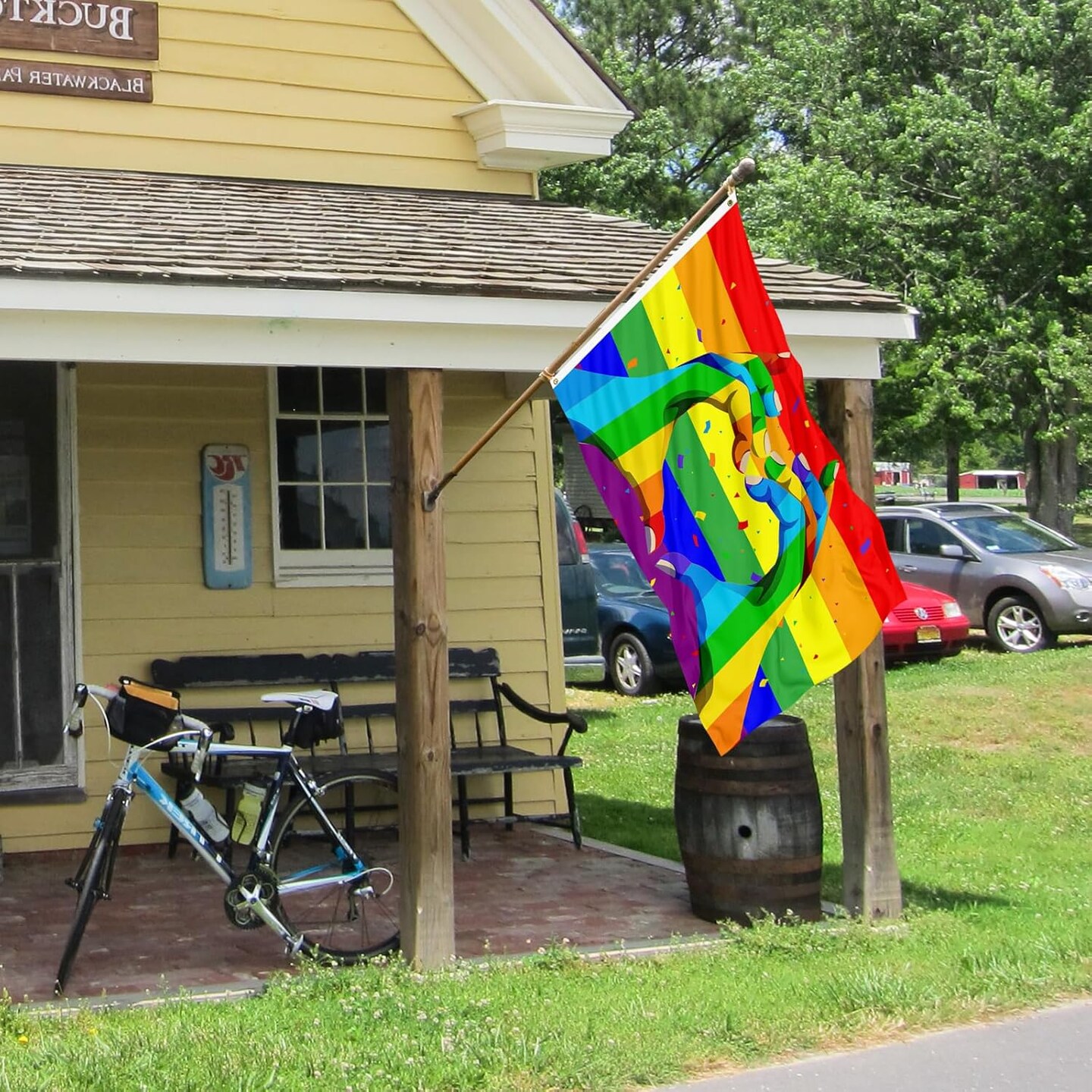 Gay Straight Ally Flag Pride Rainbow Flag 3x5 Ft with Two Metal Grommets Gay LGBT Progressive Intersex Banne (Pride Flag)
