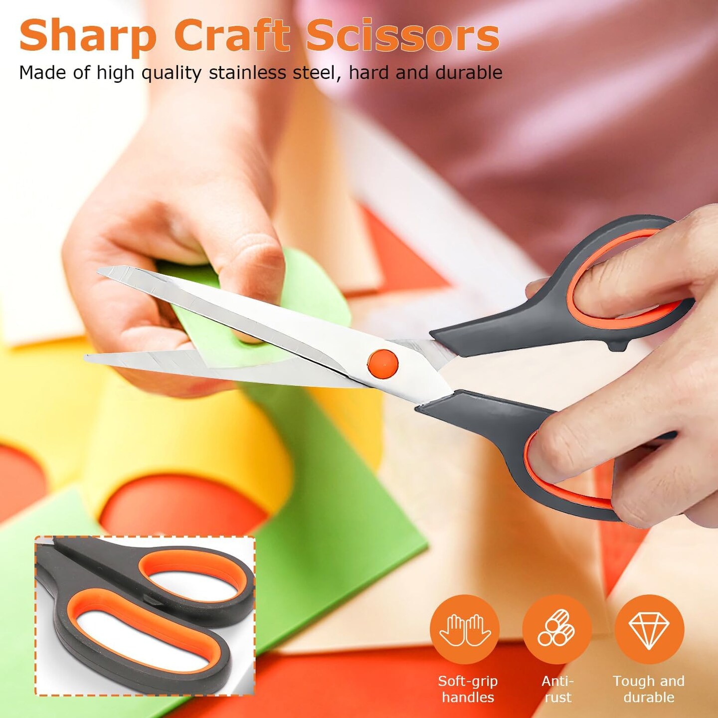 4-Pack Multipurpose Scissors Set – Ultra Sharp Soft Grip for Home, Office & Crafts