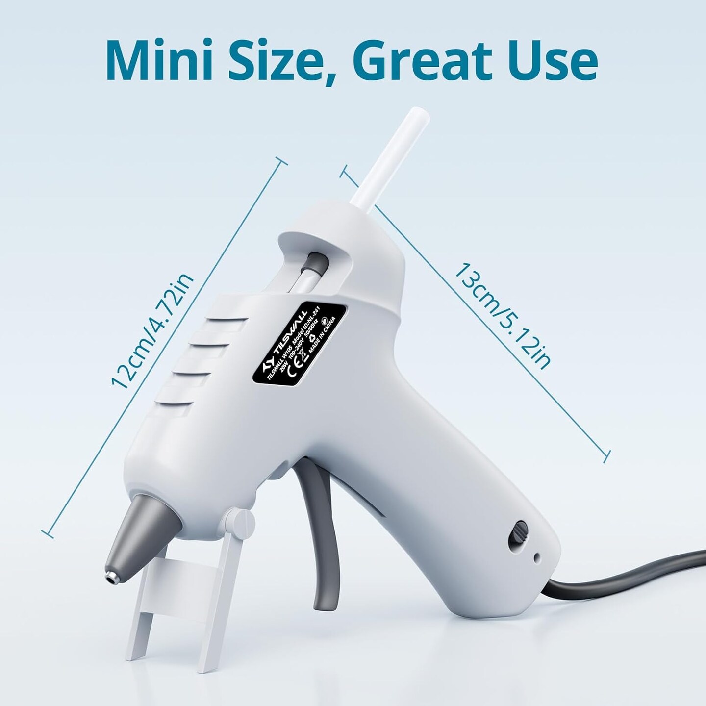 20W Mini Hot Glue Gun Kit with 30 Glue Sticks &#x2013; Fast Heating, Anti-Drip Nozzle, Ergonomic Handle for Crafts, DIY, Home Repairs, School Projects | Compact &#x26; Lightweight (White)