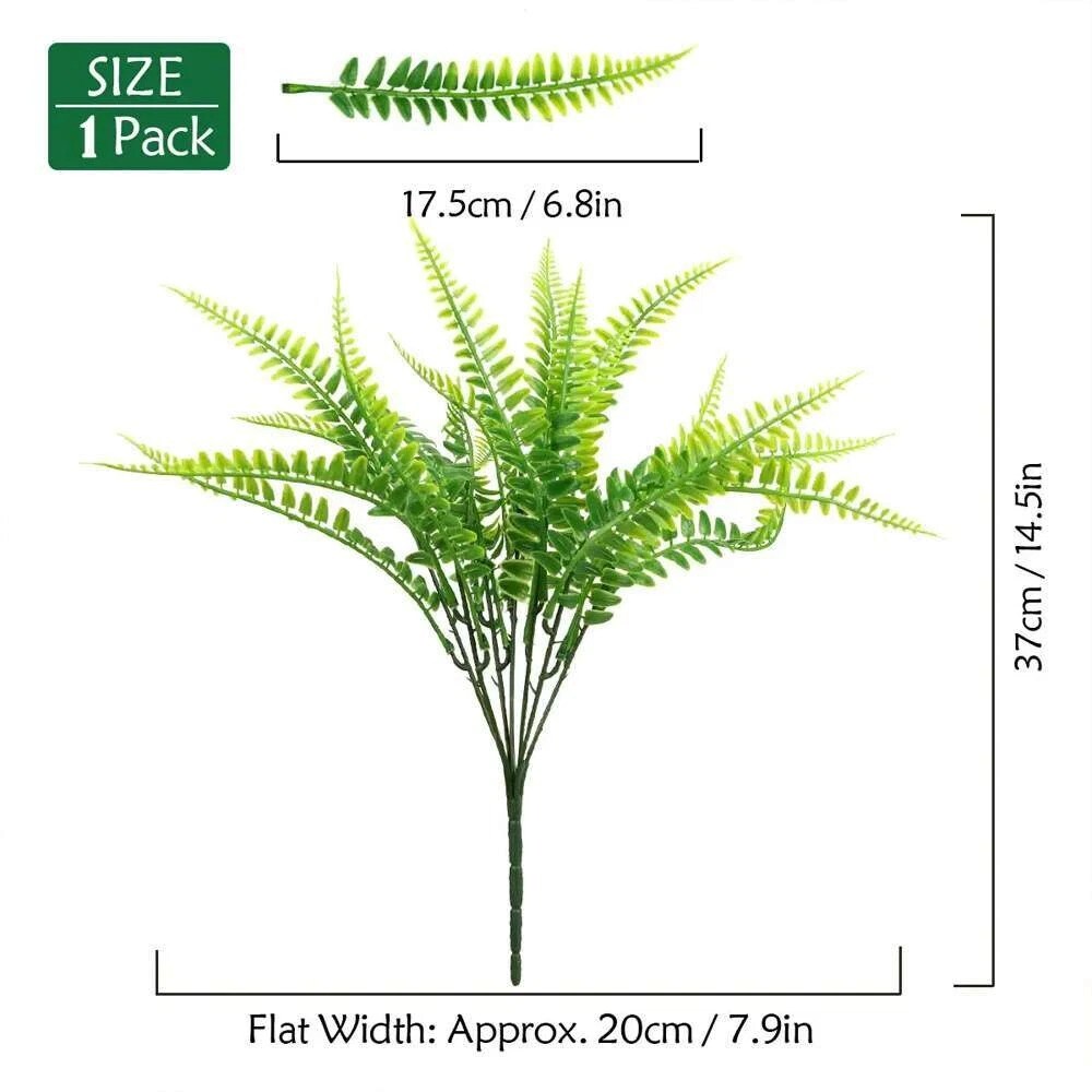 10 Bundles Boston Fern Outdoors Decor Faux Ferns Artificial Plants