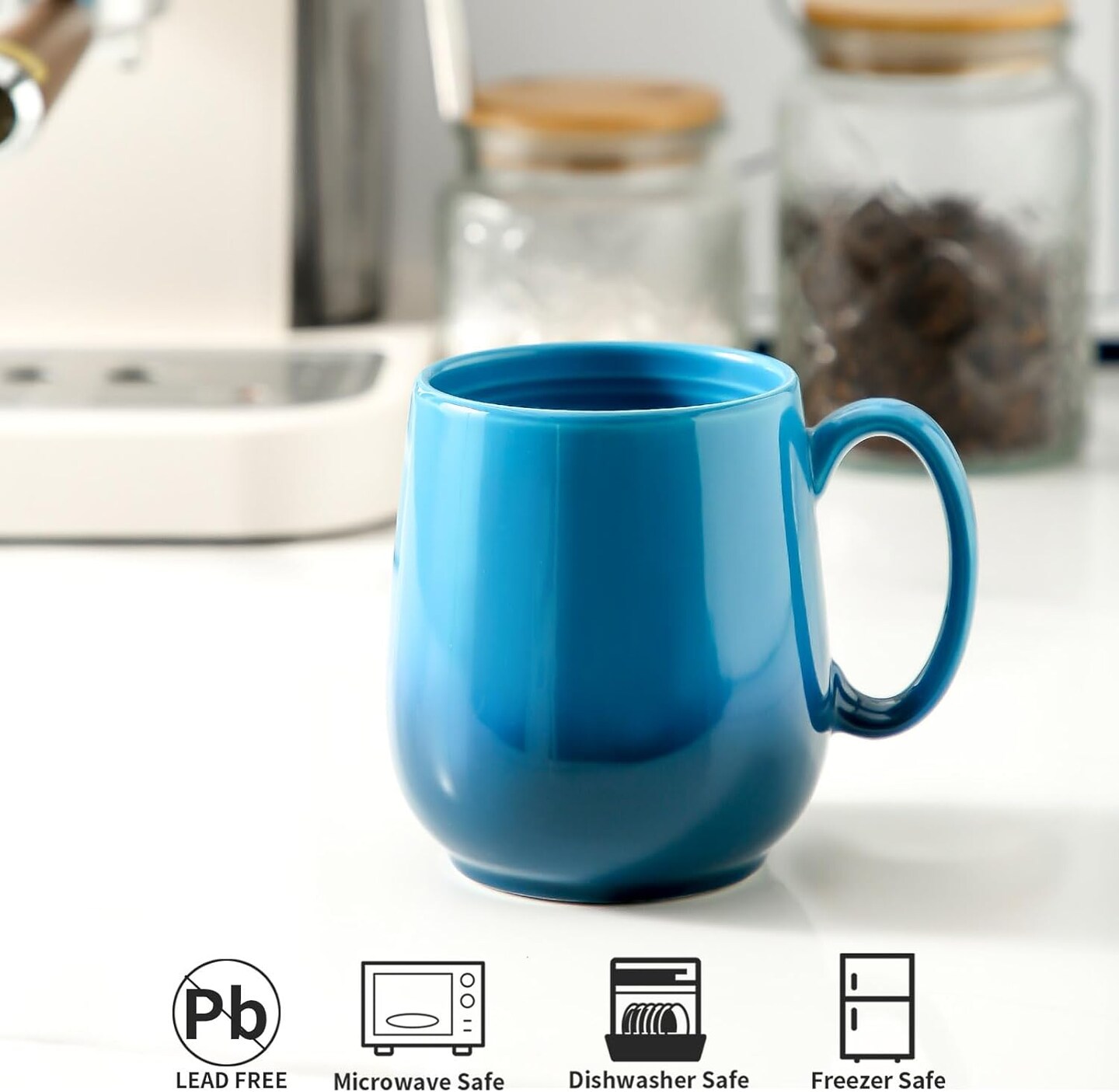 Coffee Mugs, 20 OZ Ceramic Coffee Cups with Comfortable Handle