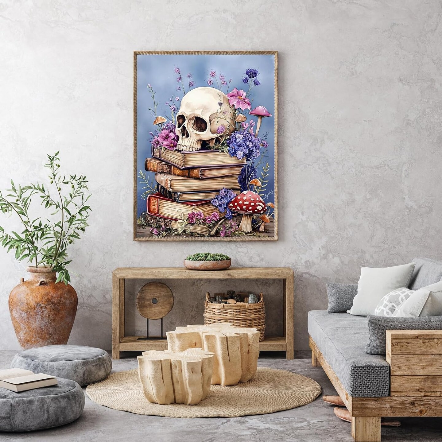 Skull Books Diamond Painting Kits for Adults, 5D Diamond Art Paintings by Numbers Kits, DIY Book Diamond Dots Art Kits, Full Round Drill Diamond Art Kit