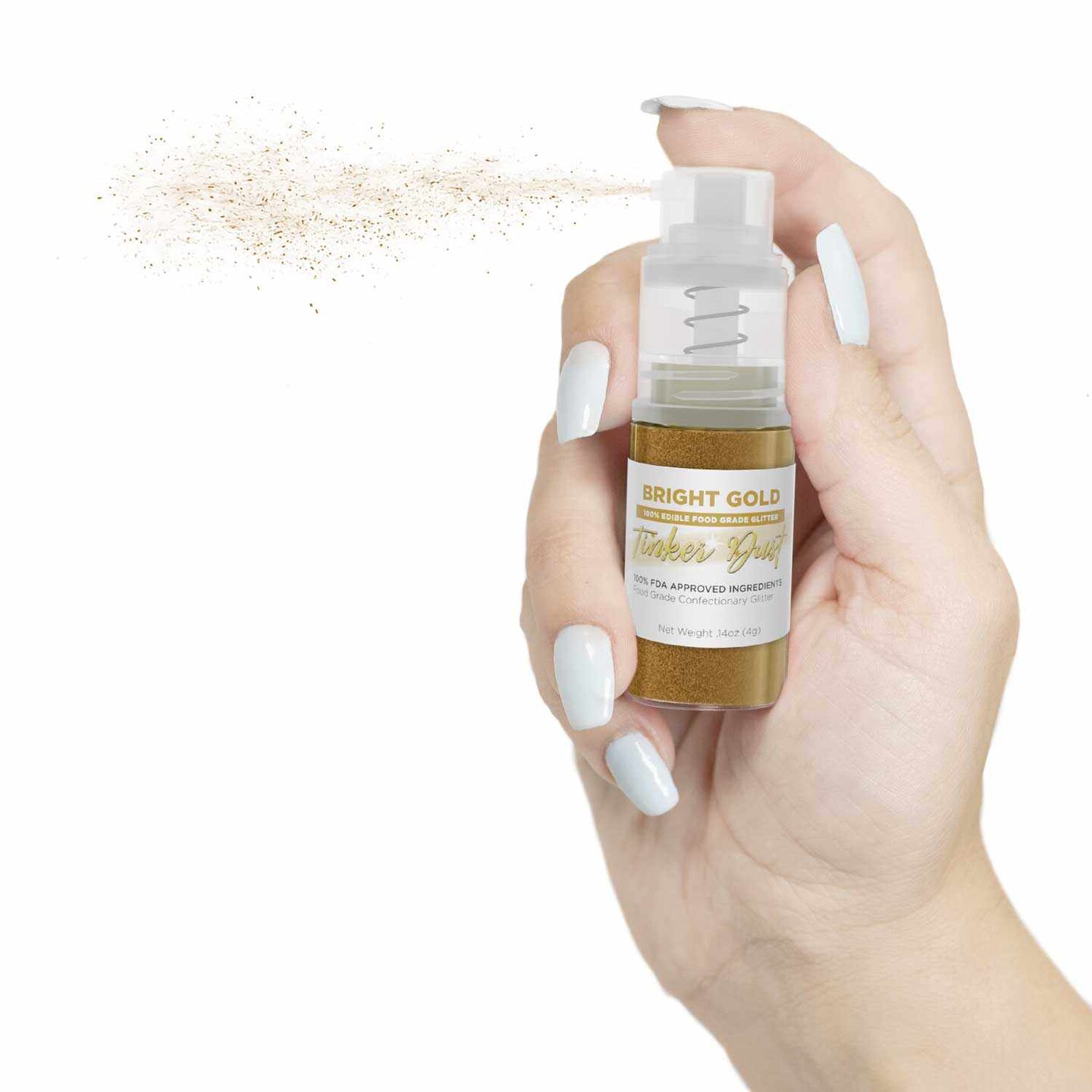 Bright Gold Edible Glitter Spray 4g Pump | Tinker Dust&#xAE;
