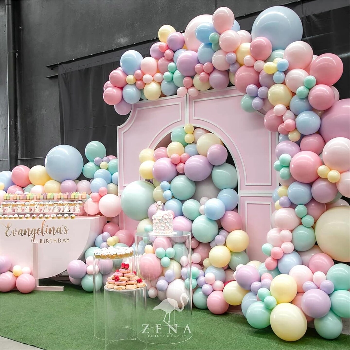 Pastel Balloons, 65 PCS Pastel Color Balloons, Macaron Balloons mit Glitter Gold Confetti Balloons for Easter Balloon Arch, Colorful Biodegradable Balloons for Rainbow Girls Birthday Party Decoration