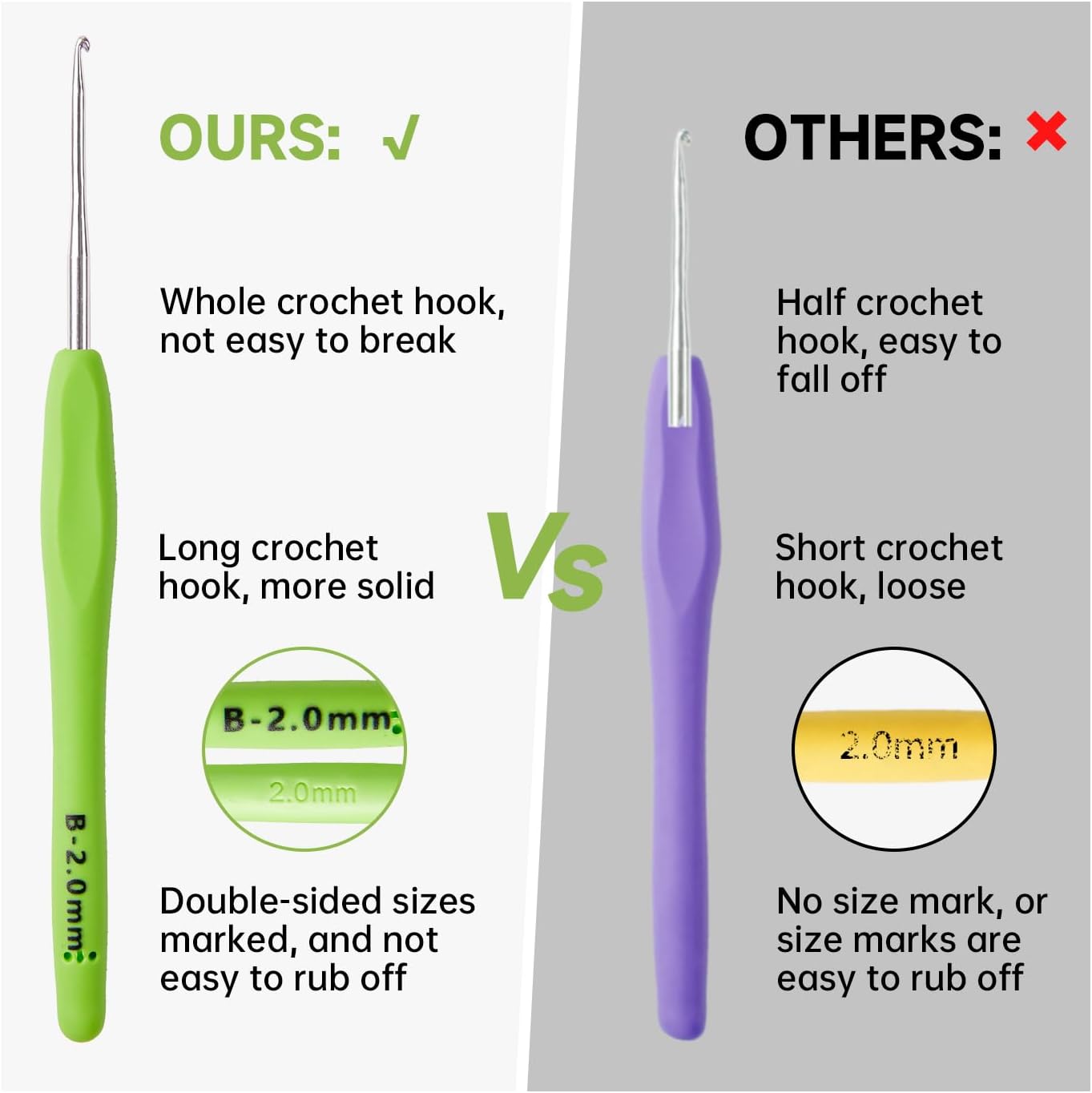 67 Pack Crochet Hooks Set, 13 PCS 2mm(B)-10mm(N) Ergonomic Soft Grip Crochet Handles Yarn Knitting Needles Kit