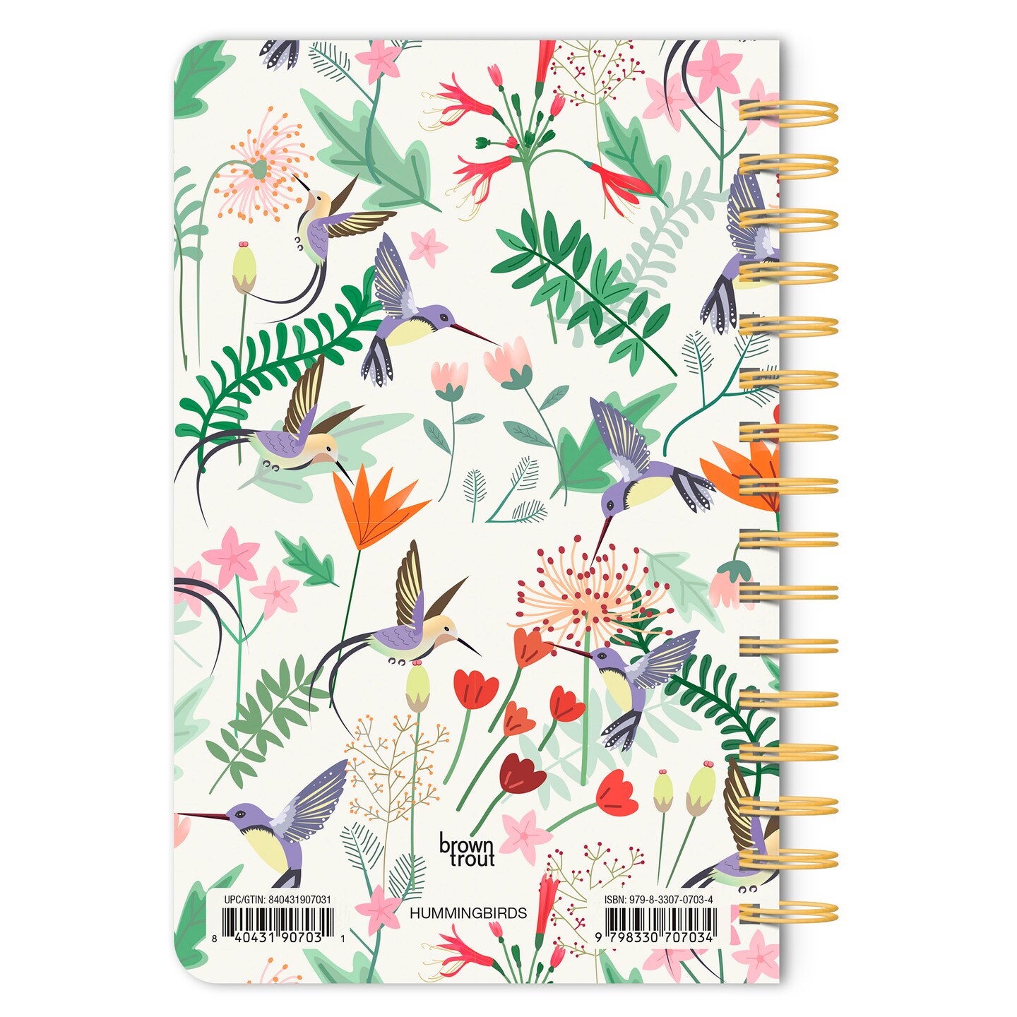 Hummingbirds | 5.25x8.25 Inch Compact Wire Journal | Non-Dated | Foil Stamped Cover