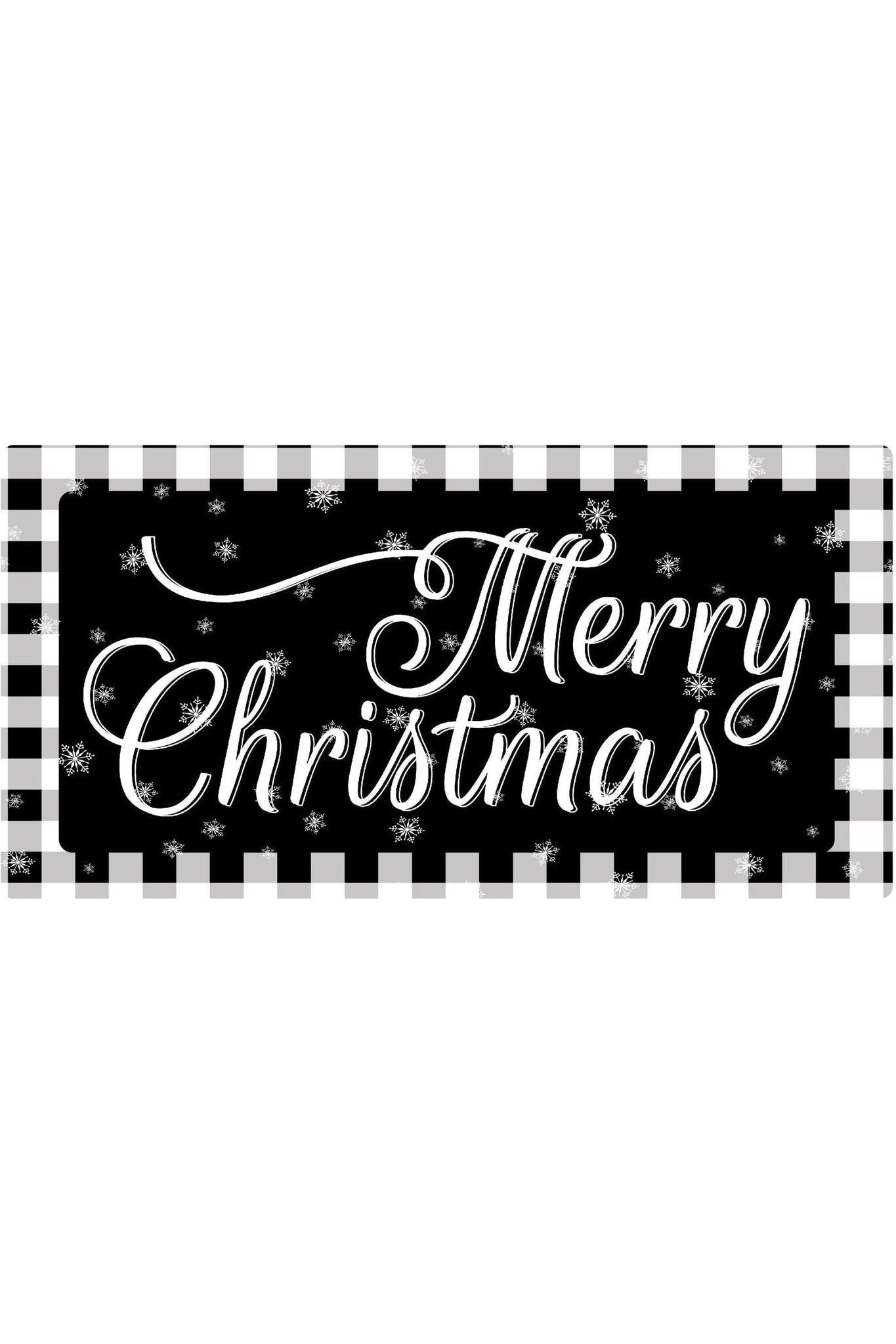 Merry Christmas Black White Sign