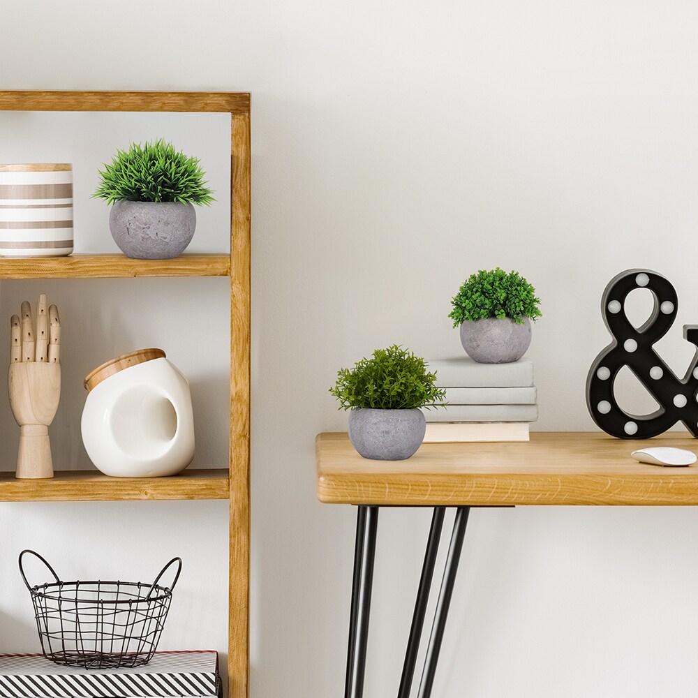 3pcs Mini Artificial Potted Plants &#x2013; Realistic Fake Greenery Set in Decorative Pots, Small Faux Plants for Indoor Home &#x26; Desk Decor, No Maintenance