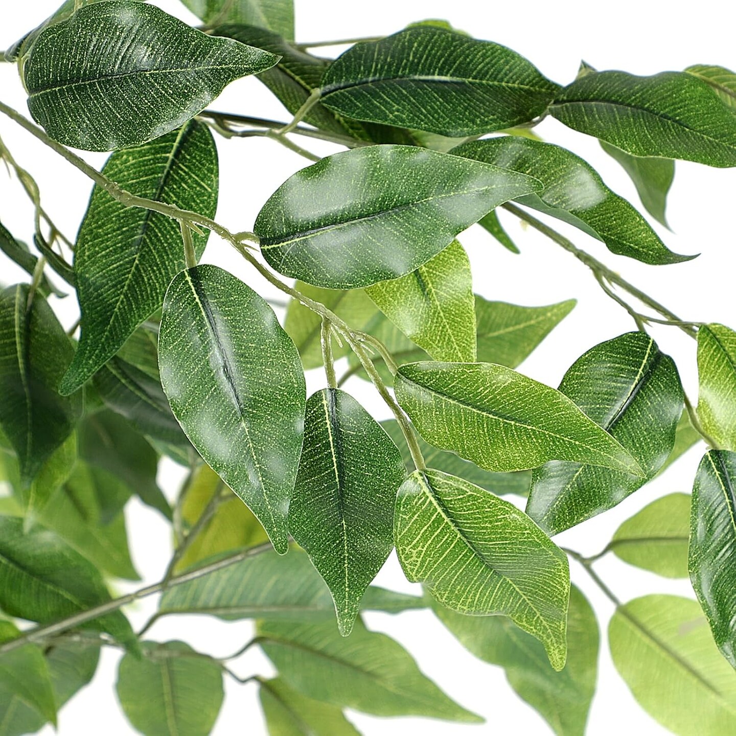 6FT Artificial Ficus Tree, 72&#x22; Tall Realistic Fake Plant with Natural Wood Trunk &#x26; Cement Pot, Indoor/Outdoor Faux Tree for Living Room, Garden, Patio Decor - Maintenance-Free
