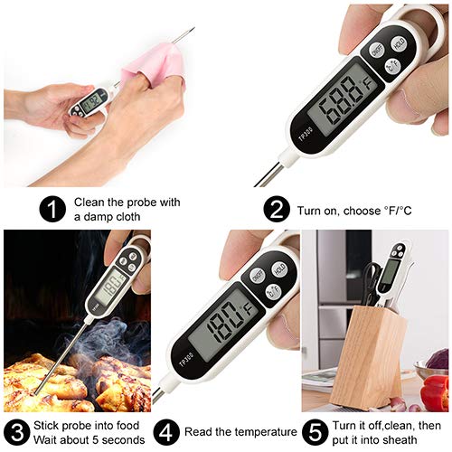 Digital Instant-Read Meat & Candy Thermometer – Kitchen, BBQ, Oil, Deep Fry, Grill, Smoker