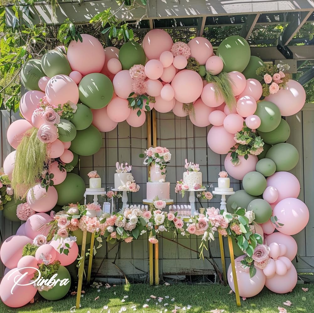 Pastel Pink Balloon Garland Double Stuffed Light Baby Pink Balloon Arch Kit