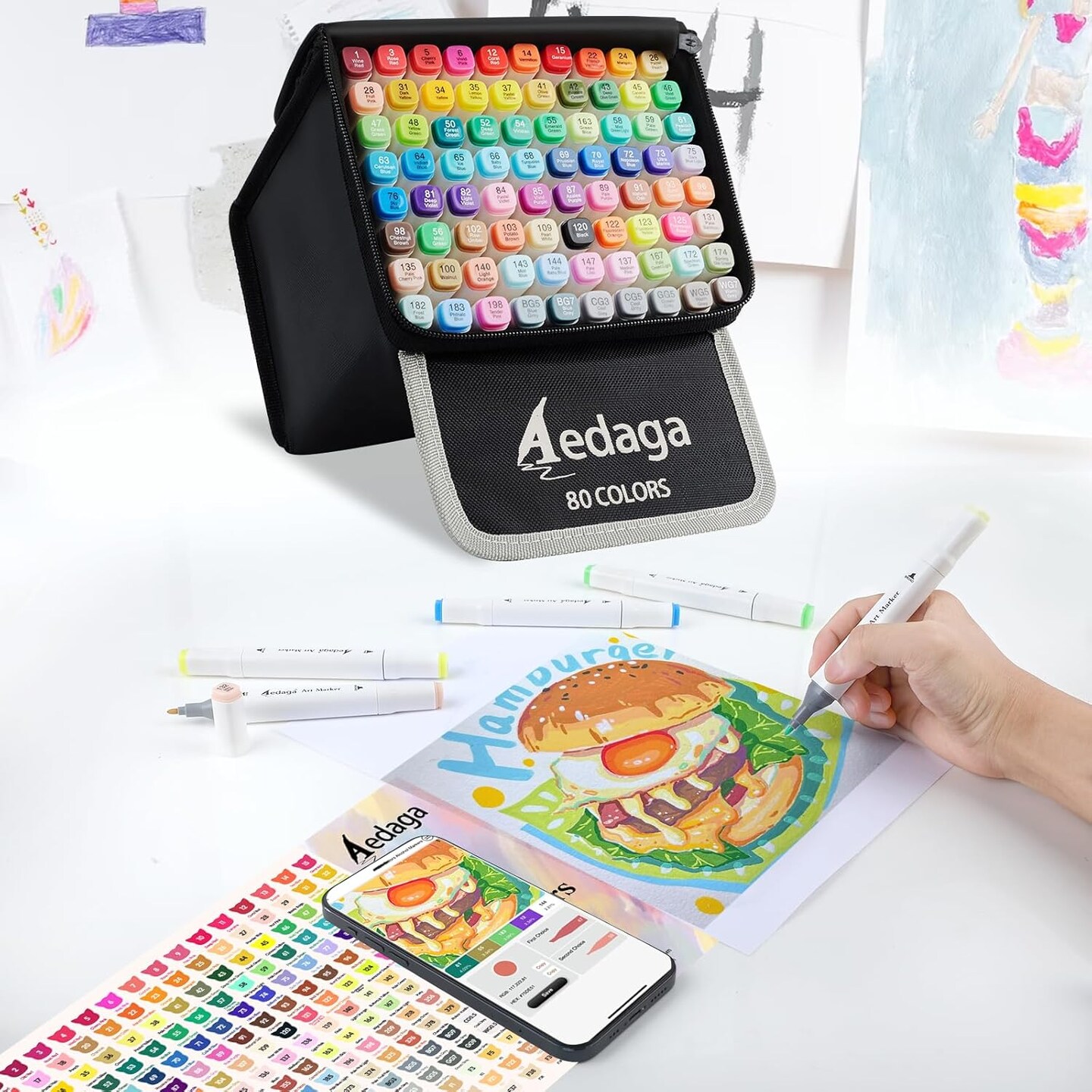 About this item ENHANCE PAINTING FUN: Our alcohol marker offers a APP with color recognition, matching color number, doodle coloring, color scheme and e-color cards. These alcohol markers for coloring can be used in conjunction with the APP to enhanc