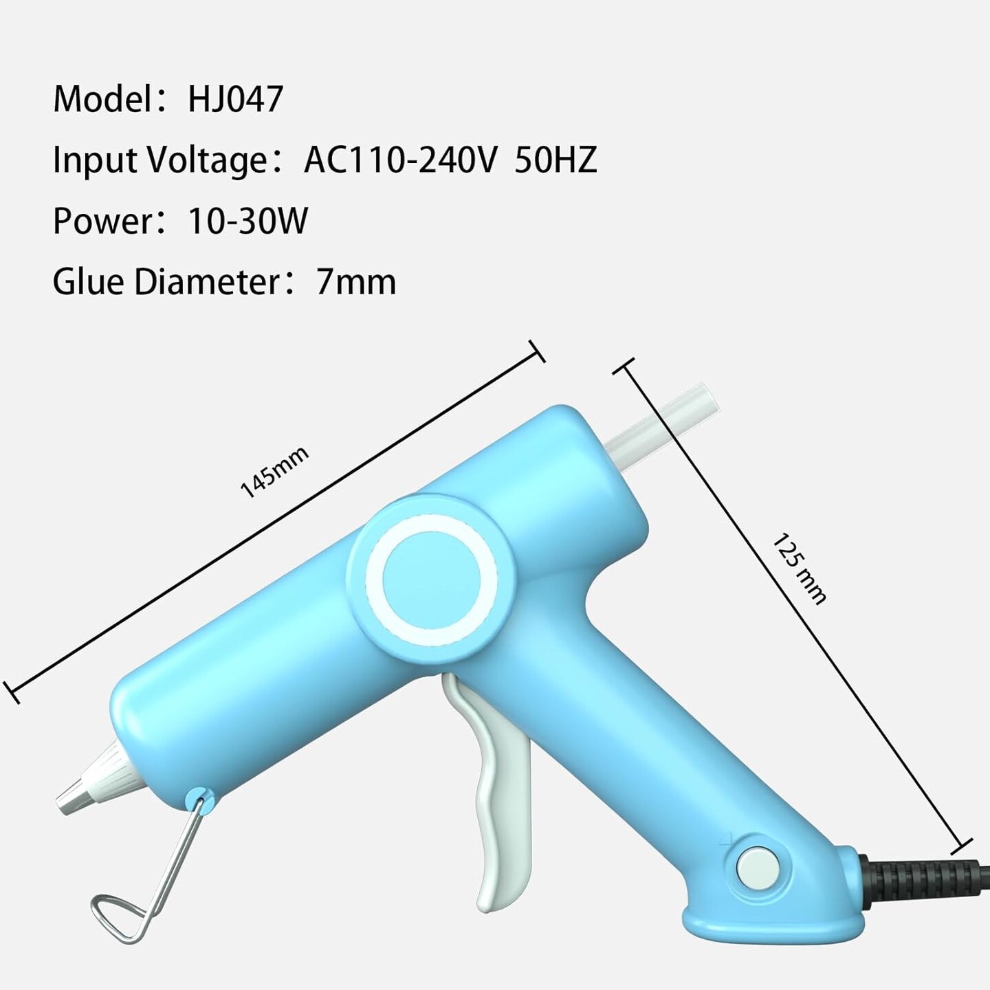 20W Blue Hot Glue Gun Kit with 30 Clear Glue Sticks AC-Powered DIY Projects Home Repairs Fast Heating Drip-Free Precision Tool Set (Series HJ047)