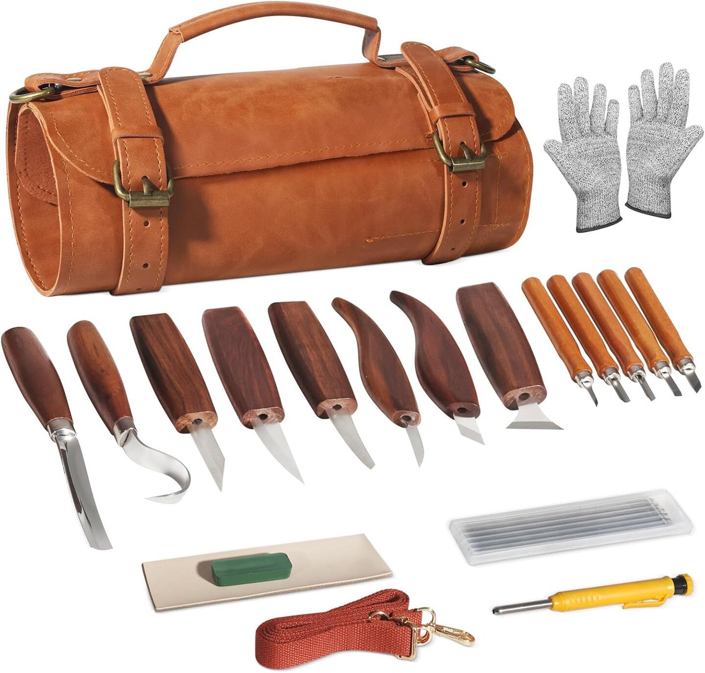 Wood Carving Kit,Carving Knife Set for Beginners,and Adults,Wood Carving Tools,Whittling Knife Set,Wood Whittling Set for Hobbies, Carving Set,Hook Knife,Spoon Carving Knife Suitable&#xFF0C;Gift