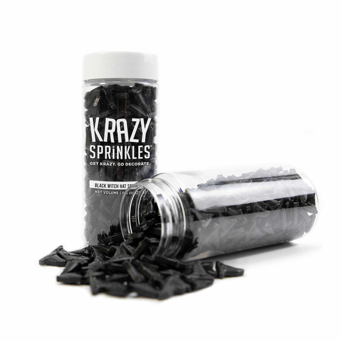 Krazy Sprinkles - Black Witch Hats (1/2 Cup, 1x Jar) for Cakes, Ice Cream &#x26; Cookies