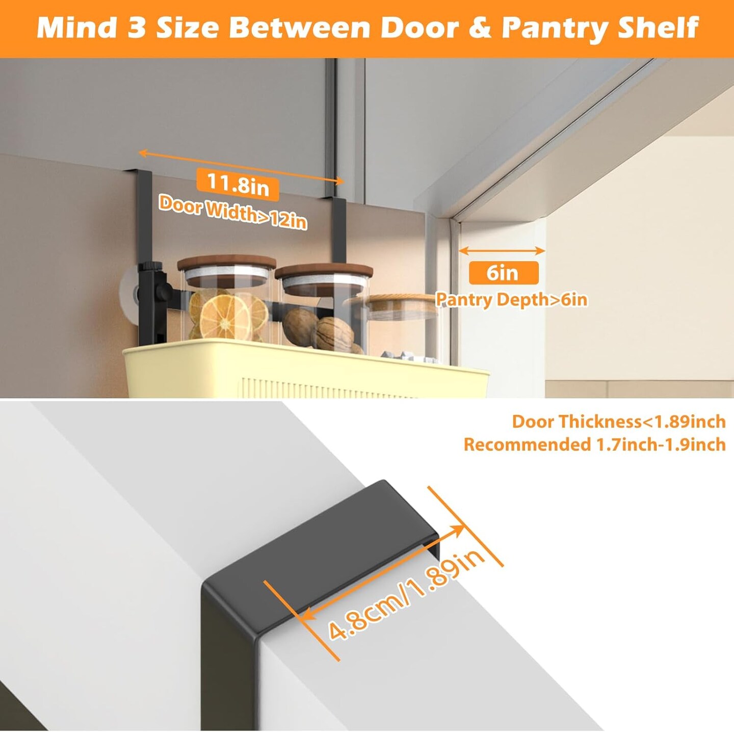 9-Tier Over The Door Pantry Organizer with Adjustable Baskets - No Drilling Wall-Mounted Spice Rack Shelves, Bathroom, Laundry &#x26; Closet