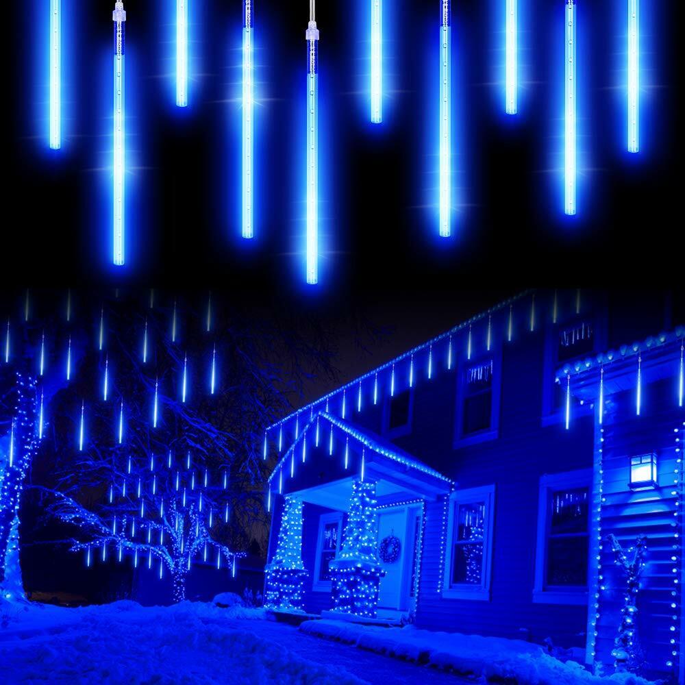10Pcs Solar Meteor Shower Lights Outdoor - Waterproof LED String Lights with Remote, IP65 for Garden, Christmas, Wedding, Party Decor