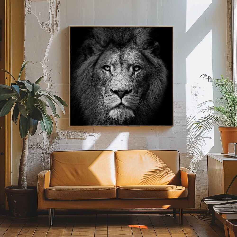 Stare Me Down #3 Square Canvas Art | Modern Home Wall Decor 24x24 Canvas - Corporate Office Art