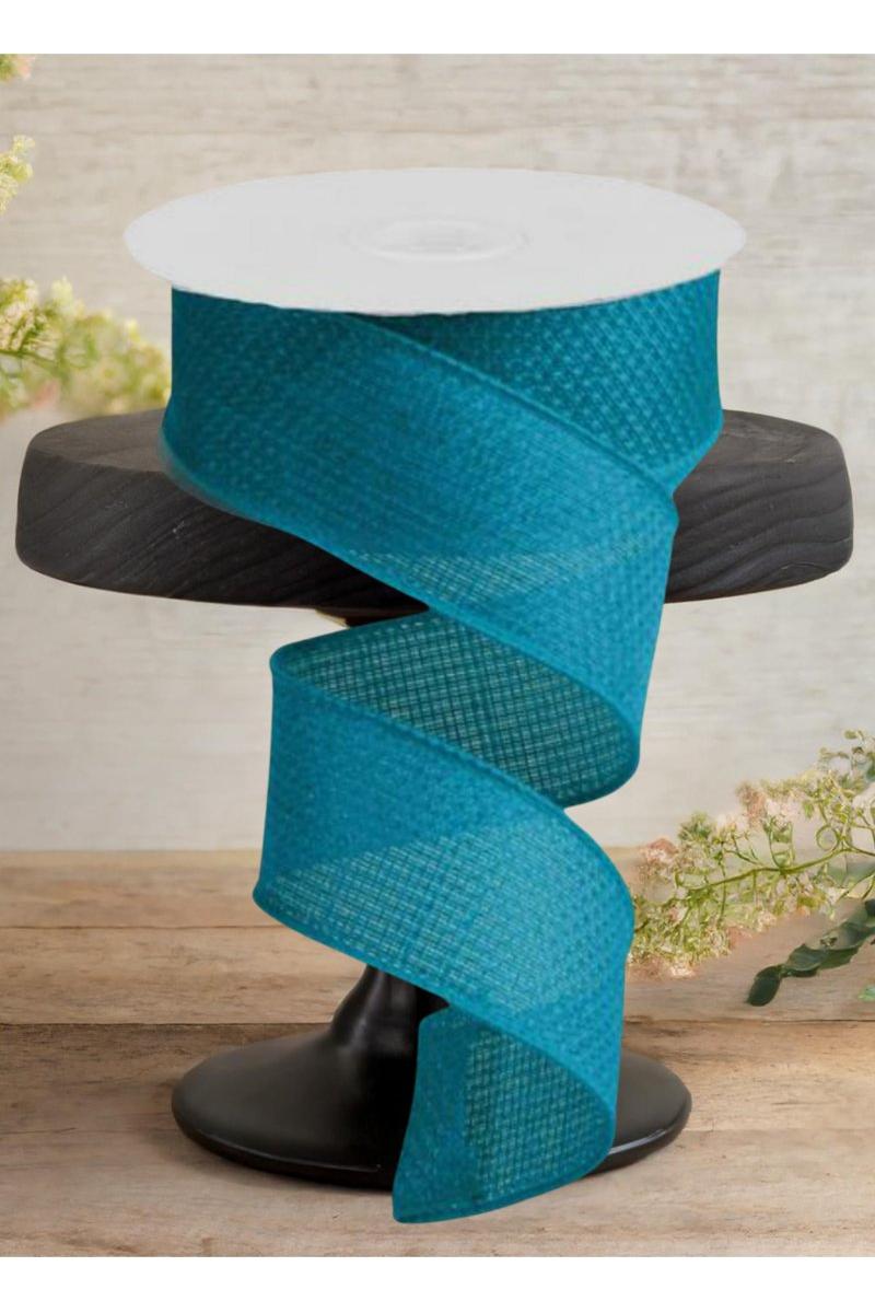1.5&#x22; Burlap Turquoise Ribbon (10 Yards)