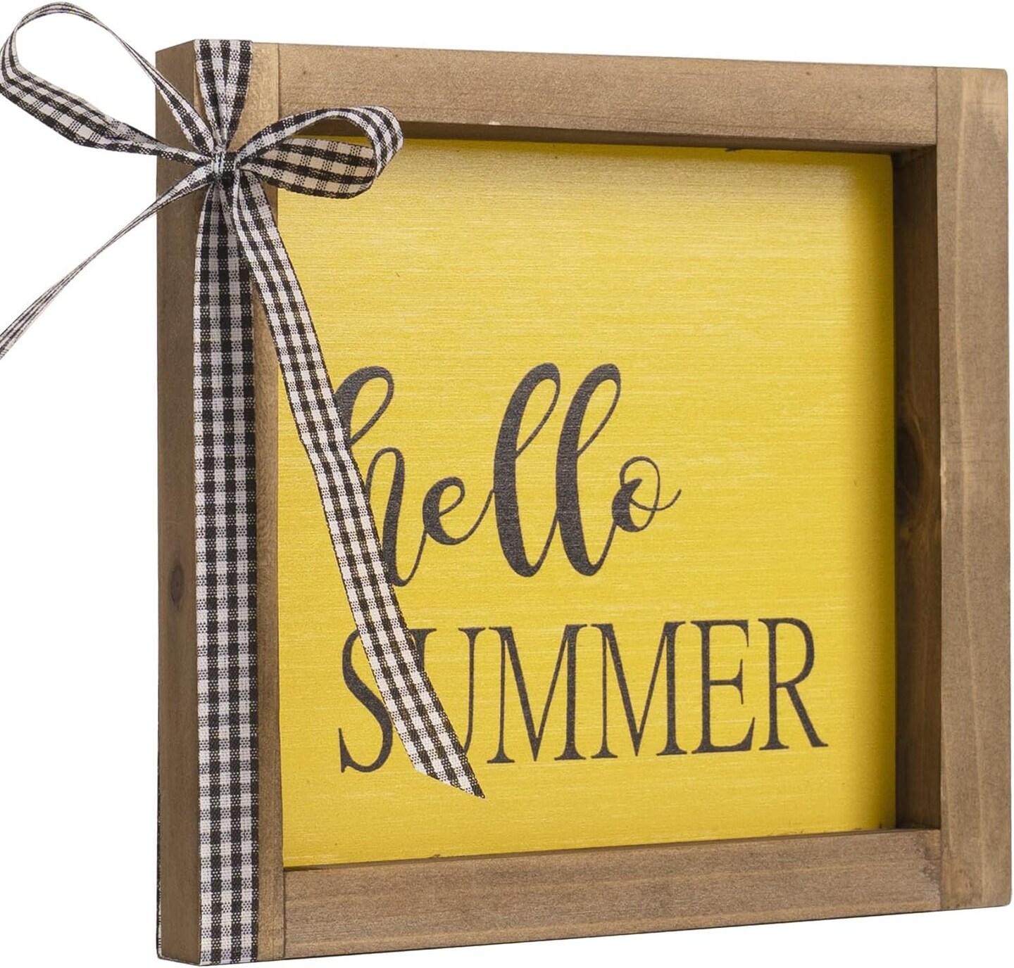 Hello Summer Tabletop Decor Office Farmhouse Table Mantel Wood Wall Decor