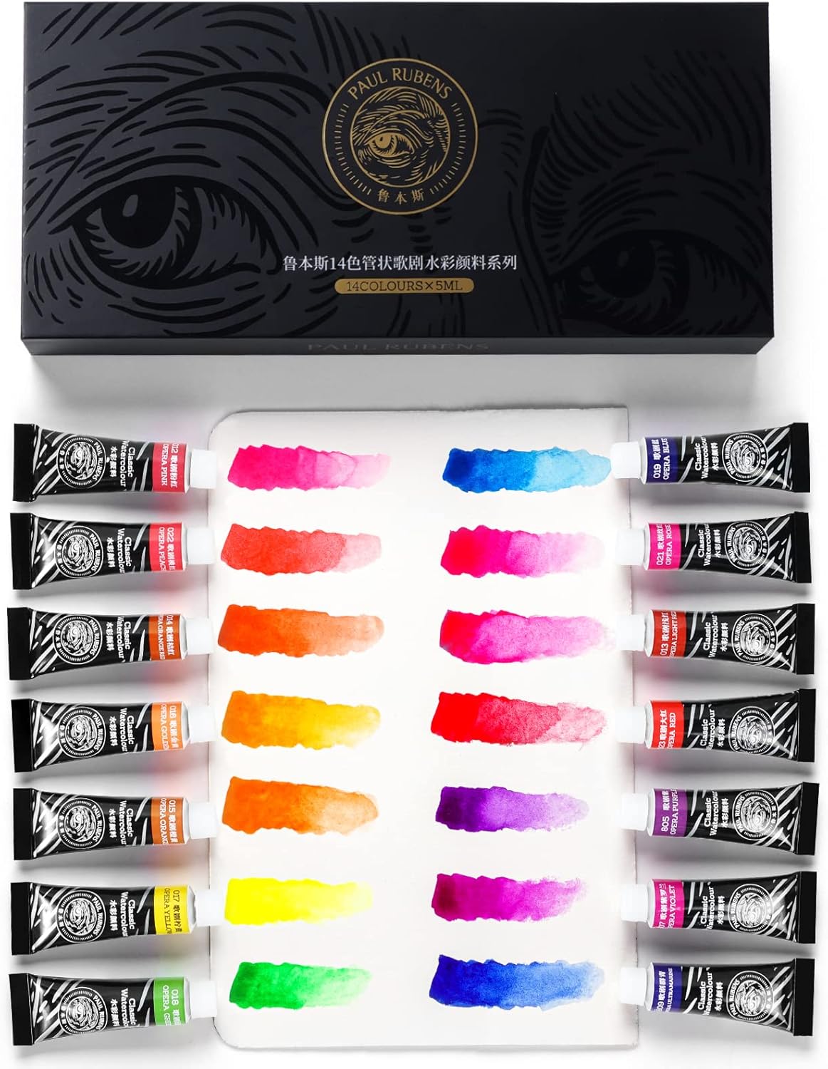 Watercolor Paint 14 Vibrant Neon Colors Watercolor Tubes, 5ml Each Tube, Art Supplies for Watercolor Painting, Comic, Illustration, Decoration