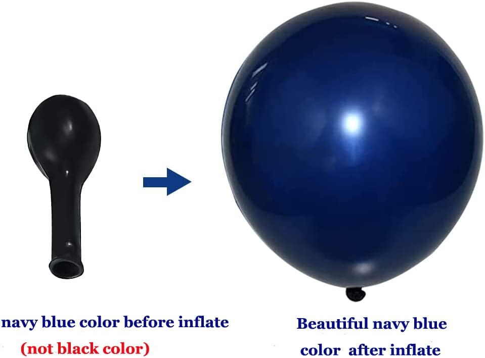Navy Blue Silver Balloons Garland Kit, Navy Blue White Silver Confetti Balloons Arch Kit for Birthday Party Baby Shower Wedding Graduation Class