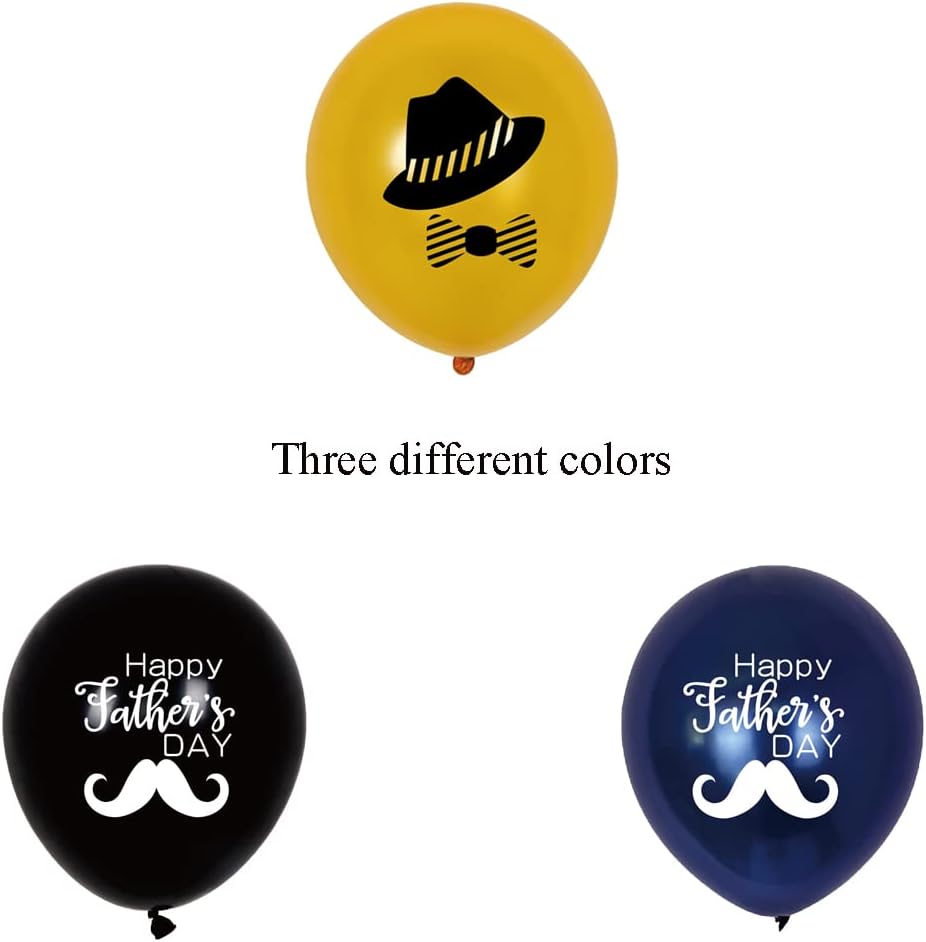 Happy Father&#x27;s Day Balloon Party Decoration Supplies, 12pcs Latex Balloon Set, black, dark blue, gold, the best Dad&#x27;s birthday party party party supplies