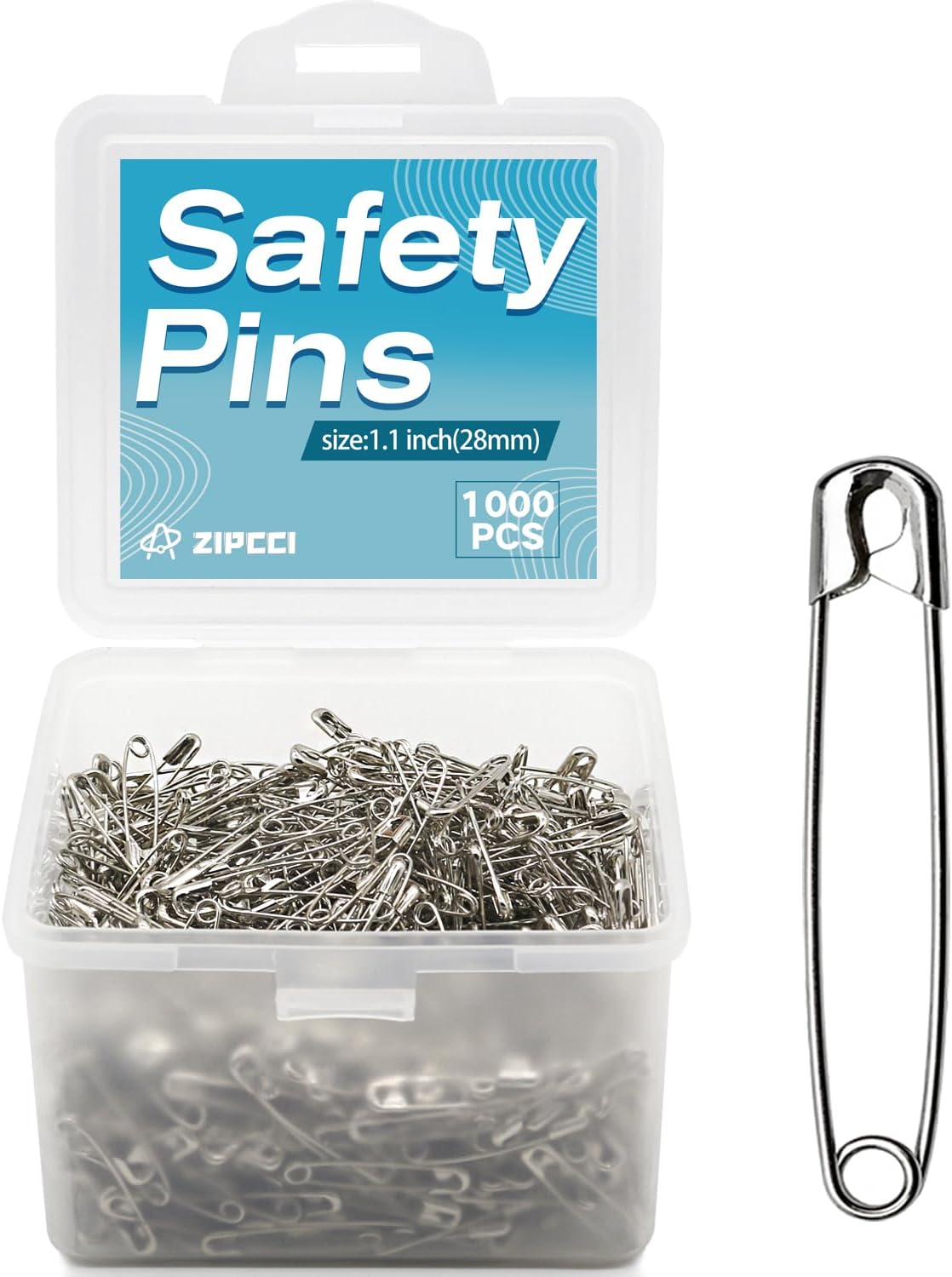 1000 Pcs 1.1 inch Safety Pins,Small Safety Pins, Mini Safety Pins Small, Nickel Plated