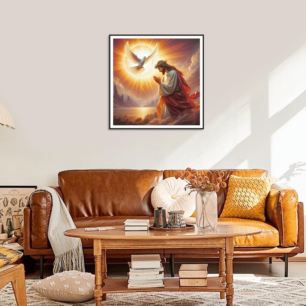 Jesus Diamond Painting Kits for Adults, 5D DIY Diamond Art Kits for Beginners, Full Drill Diamond Painting Kits for Home Wall Decor, 12x12 Inch