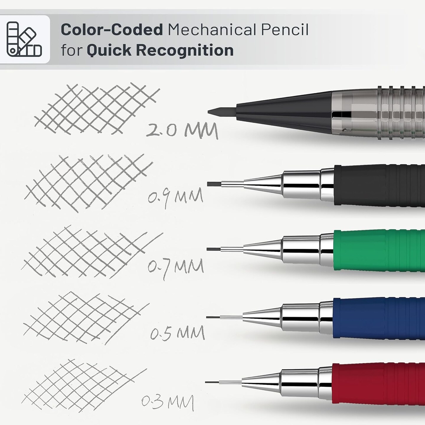 Mechanical Pencil Set with Lead and Eraser Refills, 5 Sizes - 0.3, 0.5, 0.7, 0.9 and 2 Millimeters, Drafting, Sketching, Illustrations, Architecture, Drawing Mechanical Pencils