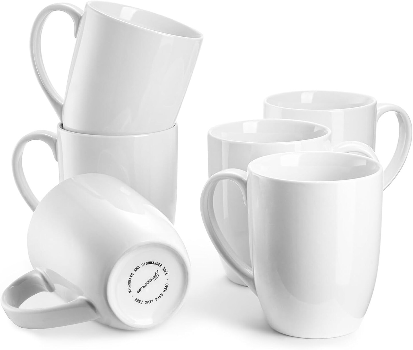 Coffee Mugs Set of 6, 18 Ounce Ceramic Coffee Cups