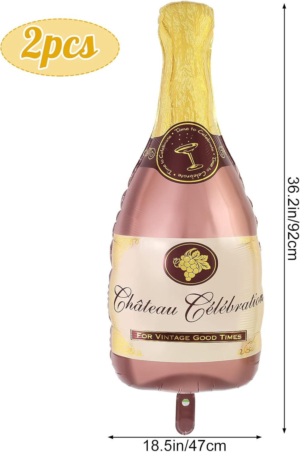 Champagne Wine Bottle Balloons, 4 Pcs Champagne Glass Foil Balloons, Large Wine Mylar Balloons for Engagement Bridal Shower Wedding Bachelorette Birthday Party Decoration